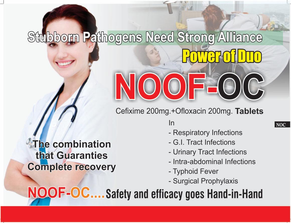 NOOF OC - Cefixime Ofloxacin Tablets - Strip of 10 Tablets