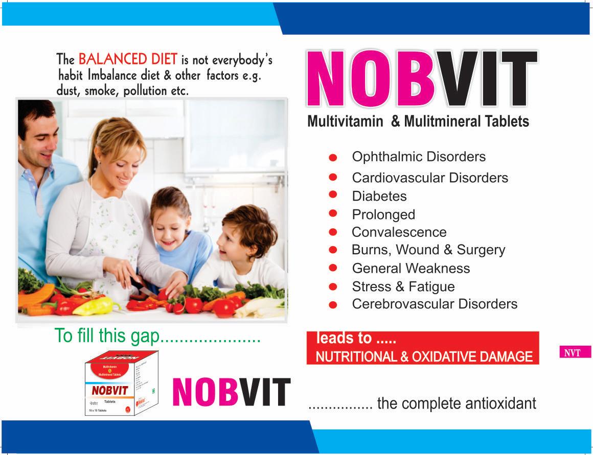 NOBVIT - Lycopene Multivitamin Minerals Anti Oxidant Tablets - Strip of 10 Tablets