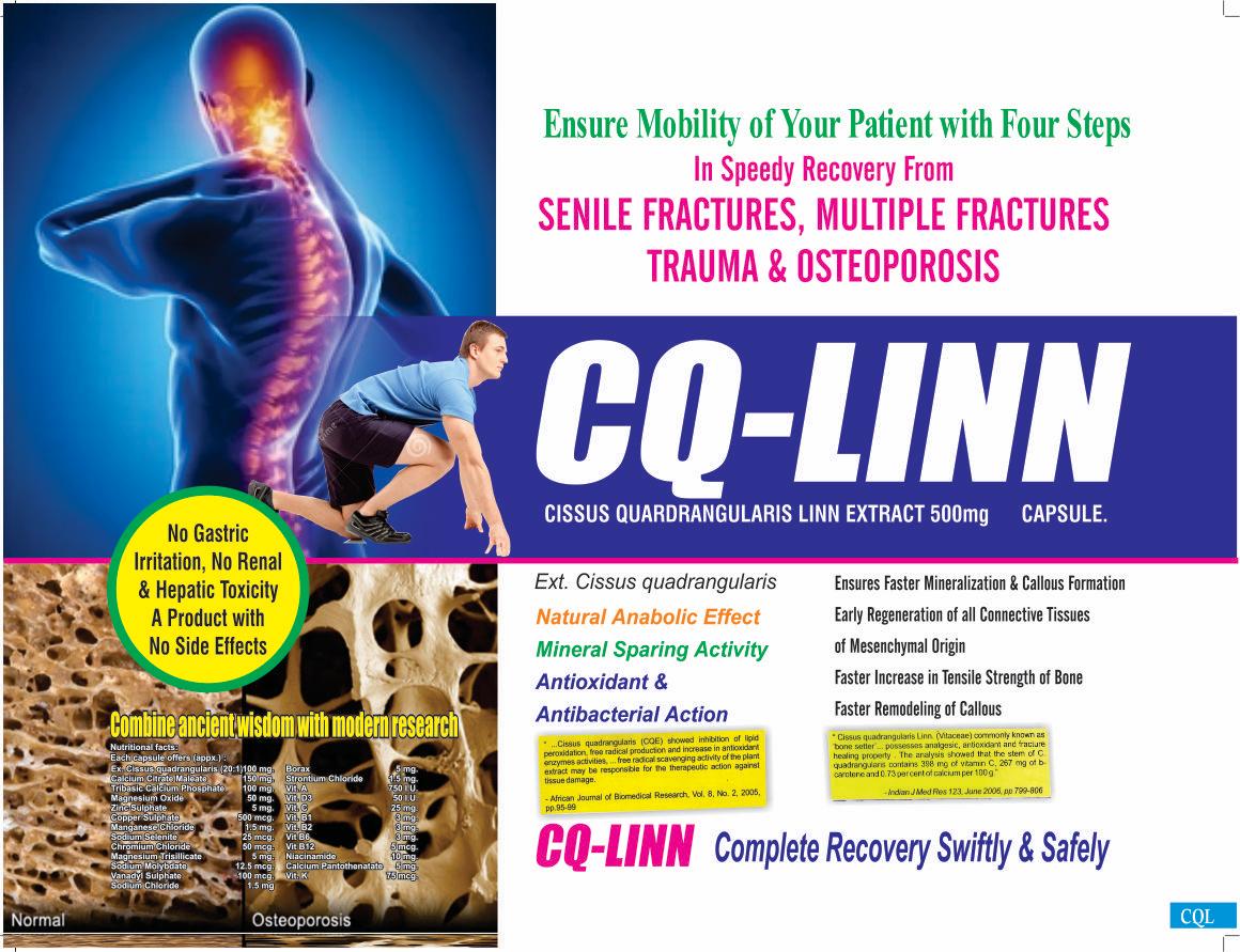 CQ LINN - Cissus Quardrangularis Linn Extract Capsules – Strip of 10 Capsules