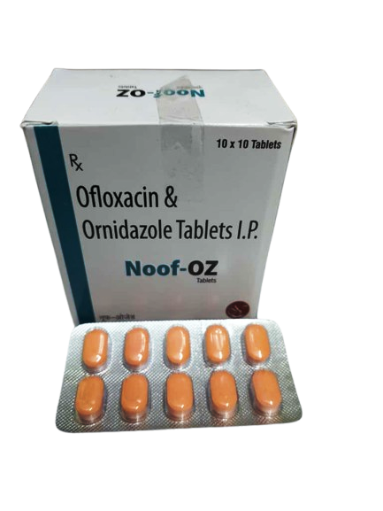 NOOF OZ – Ofloxacin Ornidazole Tablets – Strip of 10 Tablets